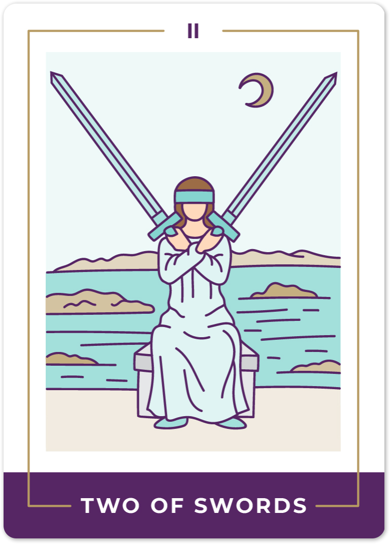 Two of Swords Tarot Card Meanings tarot card meaning