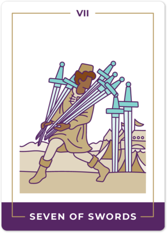 Seven of Swords Tarot Card Meanings tarot card meaning