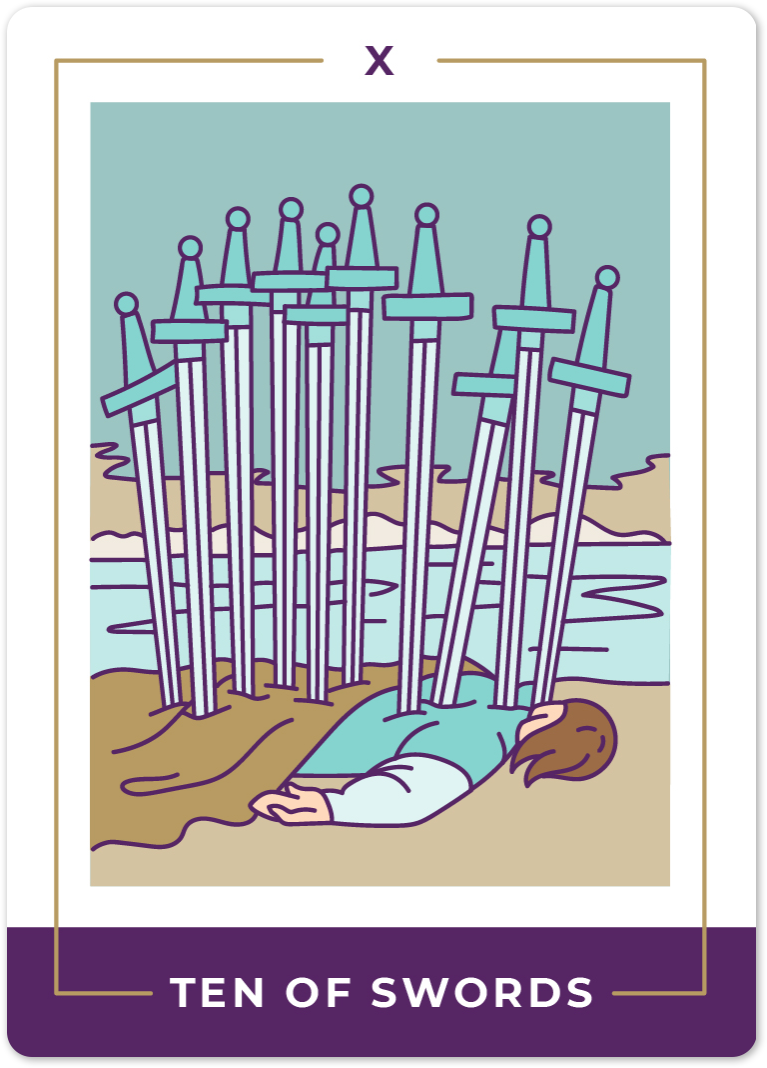Gummi I særdeleshed Tilpasning Ten of Swords Tarot Card Meanings | Biddy Tarot