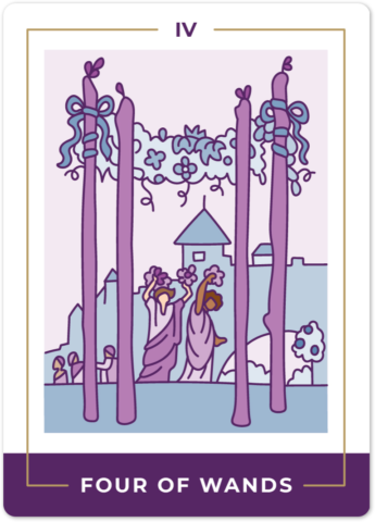 Four of Wands Tarot Card Meanings tarot card meaning