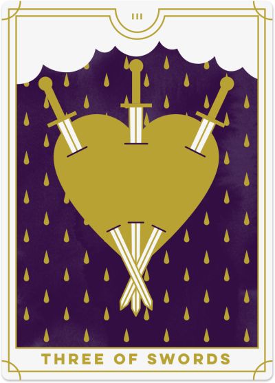 Three of Swords Tarot Card Meanings tarot card meaning