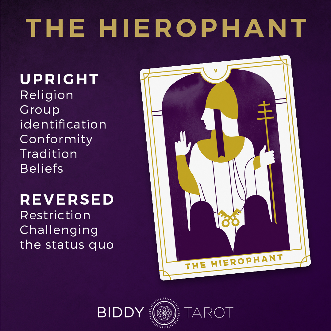 lærken Rettsmedicin skrue The Hierophant Tarot Card Meanings | Biddy Tarot